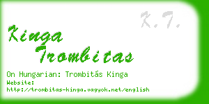 kinga trombitas business card